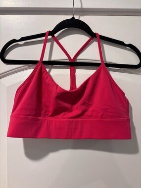 Strappy Hot Pink Athletic Bralette with Supportive Underband